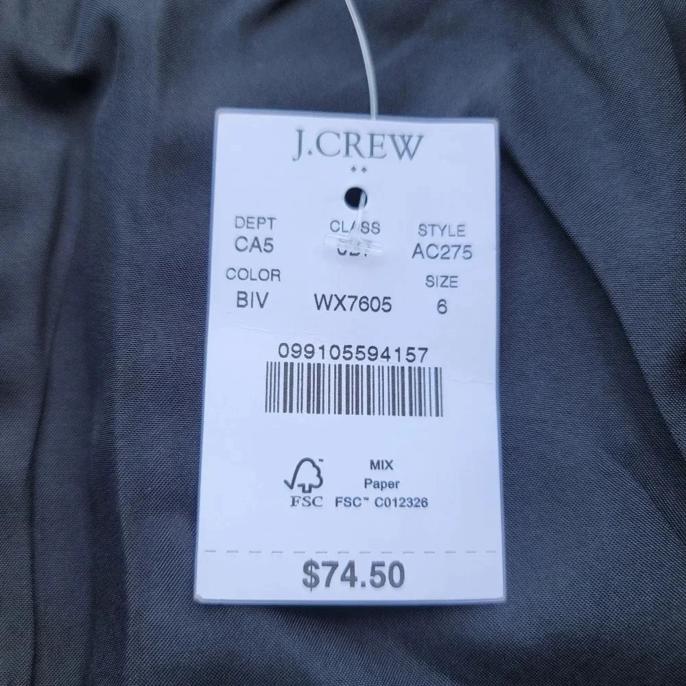 NWT $75 J. Crew Black White Houndstooth Plaid Wool Blend Skirt Cozy A-Line Sz 6 - Picture 7 of 9